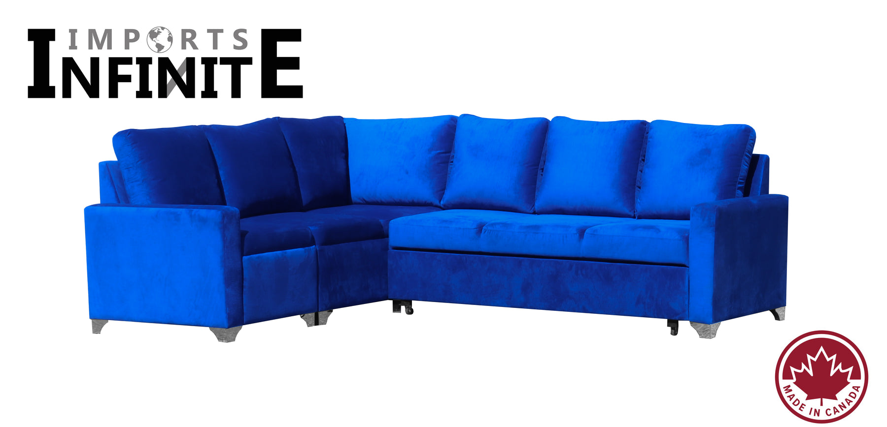 CAD 6156 Sleeper Sectional - Customizable Made In Canada